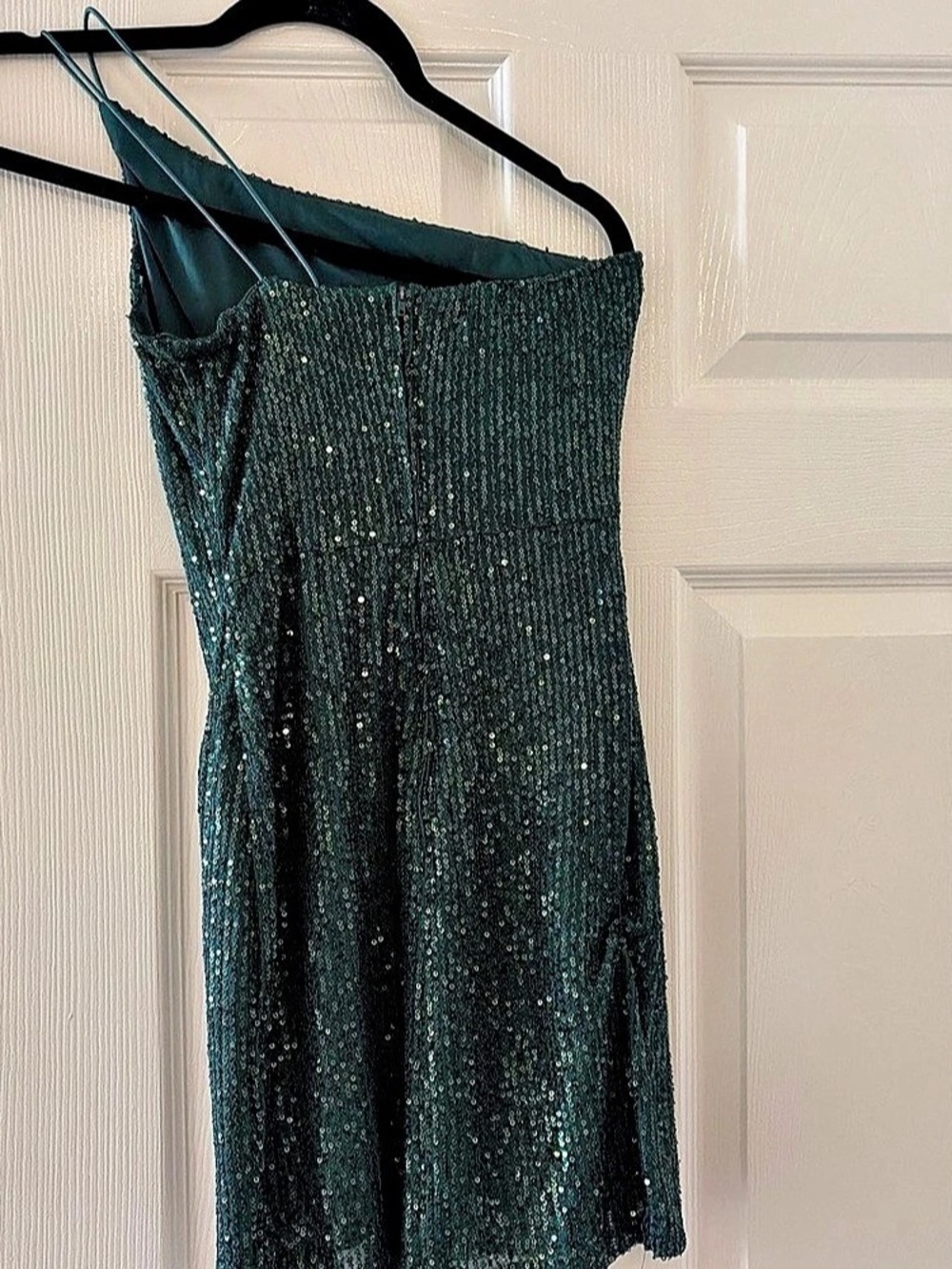 Crystal Sky Green Sequined Mini Dress Size XS Like New